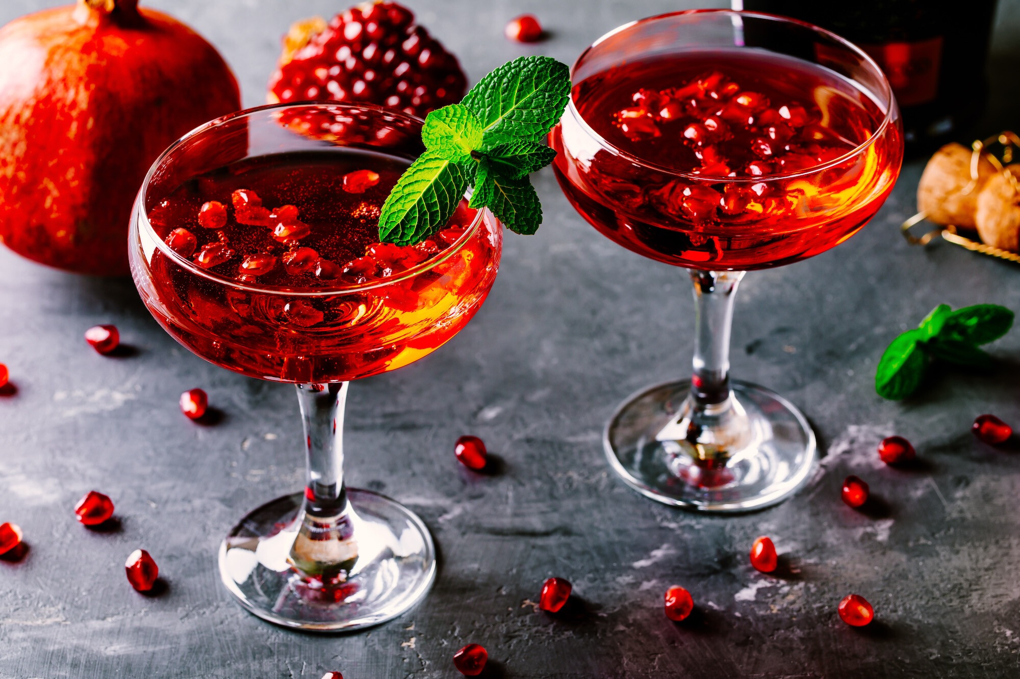 Champagne Pomegranate Fizz cocktail recipe-image