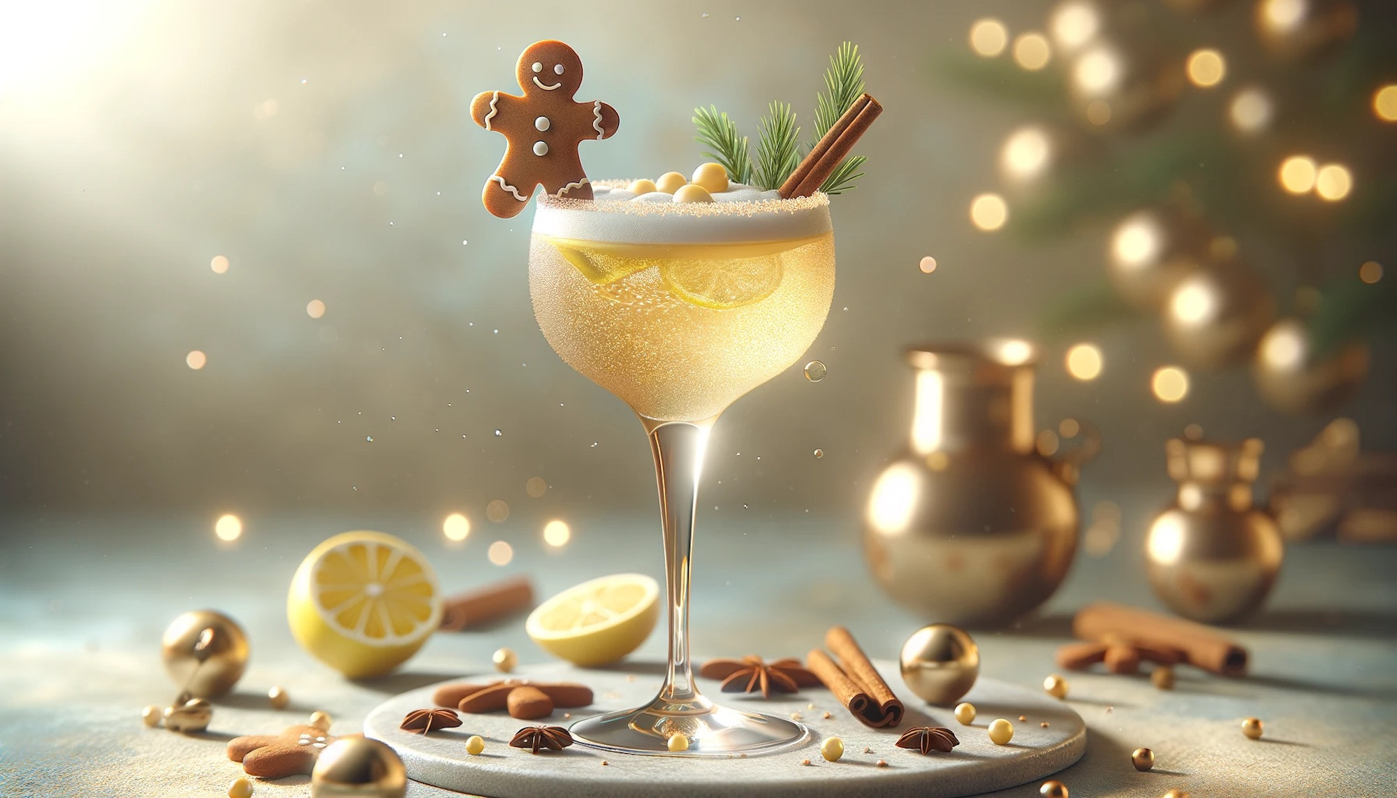 Gingerbread Bellini cocktail recipe-image